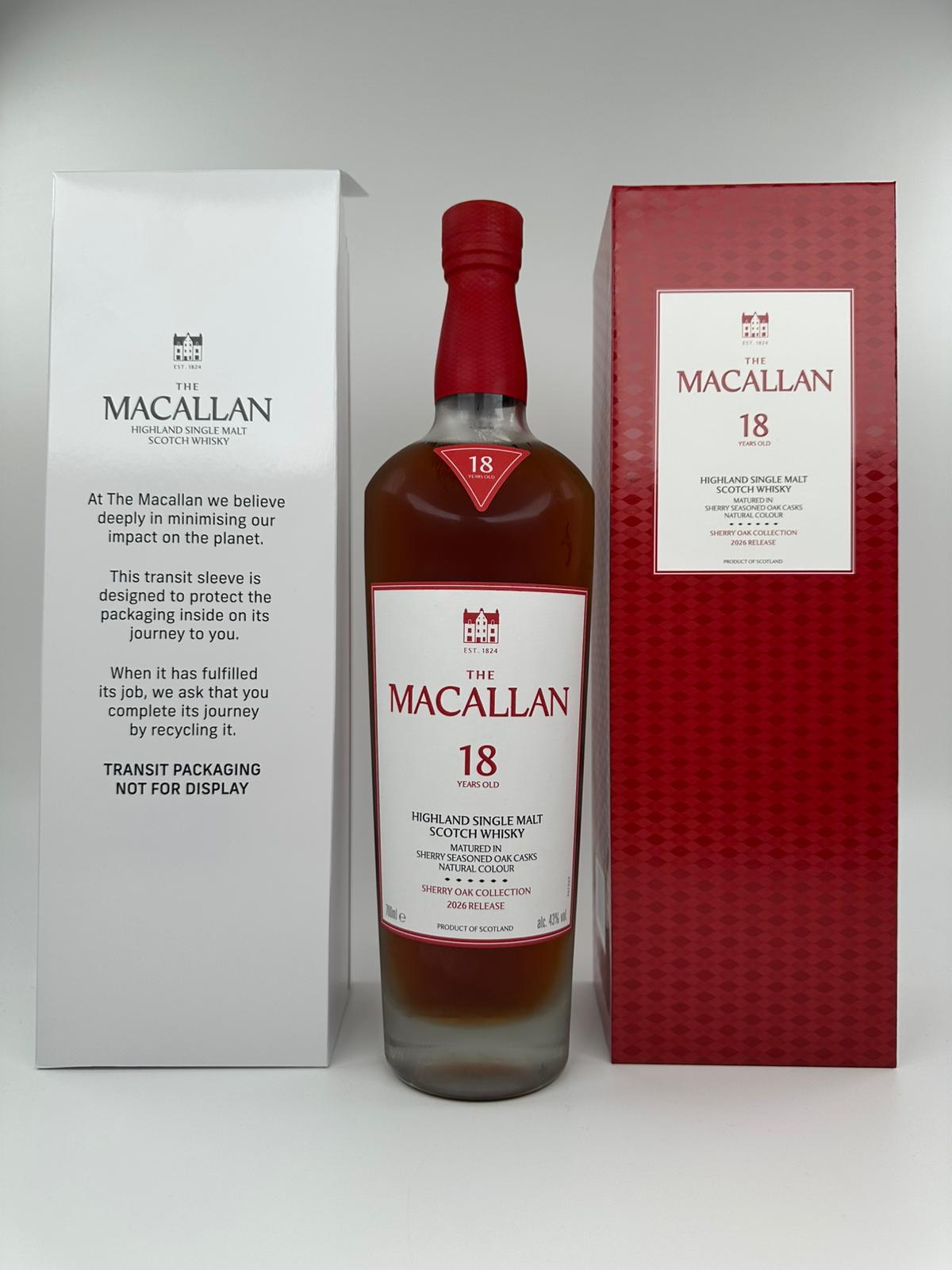 Macallan 18 Years Sherry Oak 2026 Release 43% ABV 0.7 l