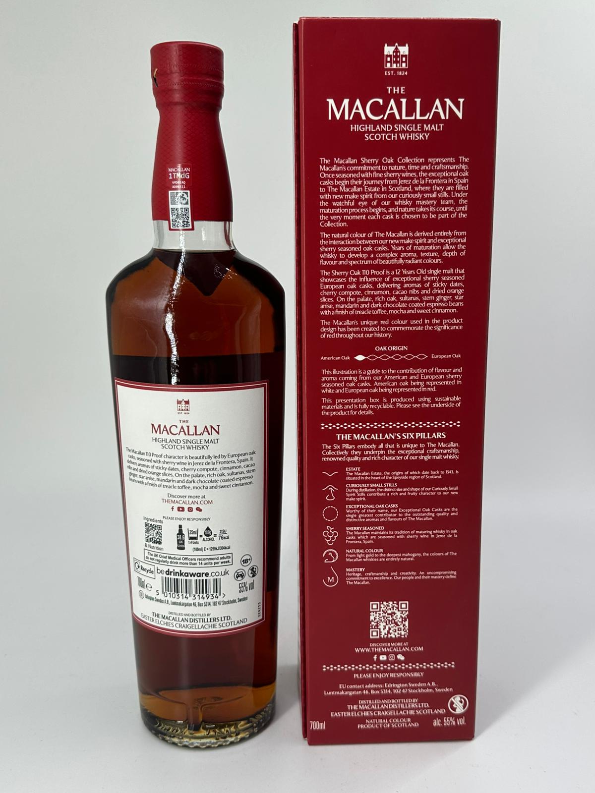 Macallan 12 Years Sherry Oak 110 Proof 55%vol. in Box