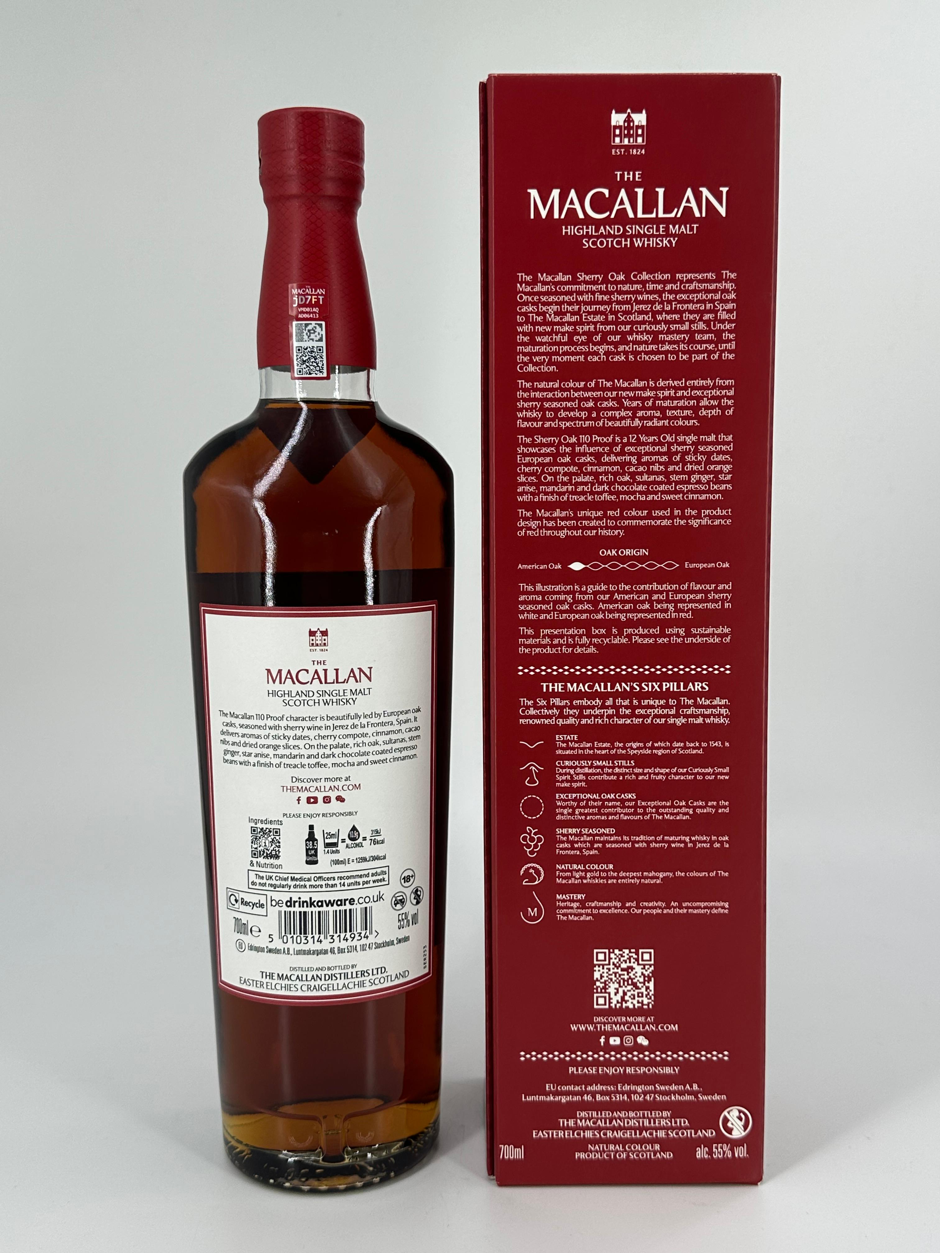 Macallan 12 Years Sherry Oak 110 Proof 55%vol. in Box – BottlePope